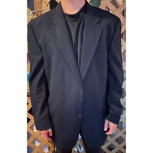 Vintage JOSEPH ABBOUD NORDSTROM Men's Black pinstripe wool Sports coat Jacket 46